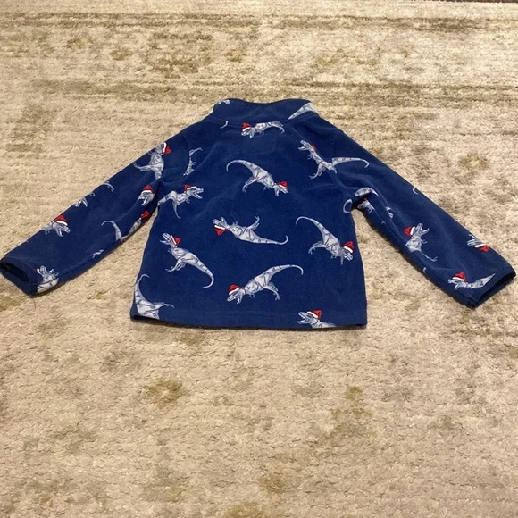 Oshkosh Toddler Boy Blue Christmas Dinosaur Pullover 2T - Picture 3 of 4